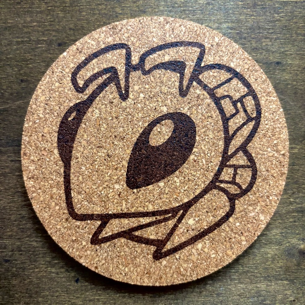 Pokemon Beedrill Face Laser Engraved Cork Coaster